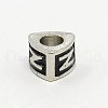 Platinum Plated Zinc Alloy Enamel European Beads X-MPDL-L001-01N-2