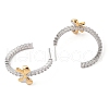 Rack Plating Brass with Cubic Zirconia Stud Earrings for Women EJEW-G394-13GP-2