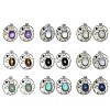 Natural & Synthetic Gemstone Mixed Gemstone Oval Pendants G-Q165-03AS-1