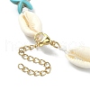 Natural Shell & Synthetic Turquoise Starfish Beaded Necklace with 304 Stainless Steel Clasps X-NJEW-TA00107-01-4