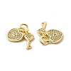Brass Micro Pave Clear Cubic Zirconia Charms KK-E068-VB178-2