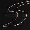 1mm Rack Plating Brass Curb Chain Necklaces for Women Men MAK-L044-26RG-3