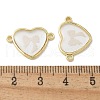 Rack Plating Brass & Resin Heart with Bowknot Connector Charm KK-Q009-01G-3