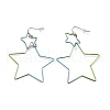 Interlock Double Open Star Dangle Earrings EJEW-C007-01M-1
