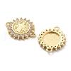 Rack Plating Brass Micro Pave Clear Cubic Zirconia Religion Virgin Mary Connector Charms KK-H449-61G-03-NR-2