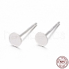 925 Sterling Silver Round Flat Pad Stud Earring Findings STER-T002-200S-8