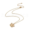 Initial Letter with Butterfly Pendant Necklace NJEW-C026-01G-T-2
