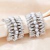 C-Shaped Brass Micro Pave Clear Cubic Zirconia Cuff Earrings EJEW-Z111-02P-3