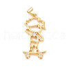 Rack Plating Brass Micro Pave Cubic Zirconia Pendants ZIRC-C035-17G-1