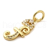 Brass Micro Pave Cubic Zirconia Pendants KK-M273-01G-F-2