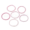6Pcs Glass Seed & Brass Beaded Stretch Bracelets Set BJEW-JB09538-05-3