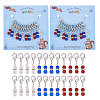 Independece Day Theme Glass Beaded Gourd Charm Locking Stitch Markers HJEW-PH01715-1