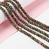 Dyed Natural Sesame Jasper/Kiwi Jasper Rondelle Beads Strands G-E316-A05-2