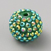 Chunky Resin Rhinestone Bubblegum Ball Beads RESI-CJC0025-02F-1