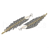 Bohemia Woven Glass Seed Bead Dangle Earrings EJEW-A046-04A-2