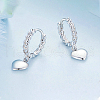 Twisted Heart S925 Sterling Silver Hoop Earrings OI2673-4