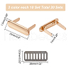 WADORN 20 Sets 2 Colors Zinc Alloy Bag Decorative Clasps FIND-WR0007-34-2