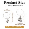 48Pcs 24 Style 12 Constellations Alloy Wine Glass Charms with Rhinestone AJEW-TAC00002-13