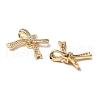 Brass Micro Pave Clear Cubic Zirconia Connector Charms KK-A259-37G-2