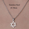 201 Stainless Steel Star of David Pendant Necklace NJEW-OY001-37-3
