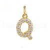 Brass Cubic Zirconia Pendants with Jump Rings FIND-PW0024-09Q-1