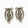 Holy Oval Carved Virgin Mary Tibetan Style Alloy Chandelier Component Links TIBEP-0381-AB-LF-2