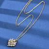 Heart Brass Micro Pave Cubic Zirconia Pendant Neckalces NJEW-C076-25G-2