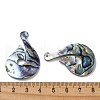 Natural Paua Shell Pendants Geometric Charms SSHEL-N038-01D-3