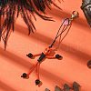 Halloween Theme Skeleton Glass Seed & Natural Black Onyx & Synthetic Turquoise Beaded Pendant Decorations HJEW-MZ00284-05-1
