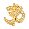 Brass ABS Imitation Pearl Connector Charms KK-R224-08G-1
