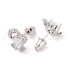 Rack Plating Brass Micro Pave Cubic Zirconia Stud Earrings EJEW-I304-06P-08-2