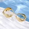 Brass Twist Hoop Earrings EJEW-R025-30G-2
