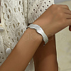 Stainless Steel Twist Wave Cuff Bangle for Women ZH3783-2-2