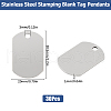 SUNNYCLUE 201 Stainless Steel Stamping Blank Tag Pendants STAS-SC0008-97P-01-2