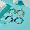 Natural Gemstone Chips & Shell Pearl & Glass Beaded Bracelet for Women BJEW-JB08990-2