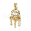 Rack Plating Brass Micro Pave Cubic Zirconia Pendants KK-G500-28G-05-1