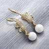 Brass Micro Pave Clear Cubic Zirconia Dangle Earrings EJEW-F362-11G-2