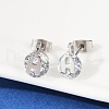 304 Stainless Steel Micro Pave Clear Cubic Zirconia Stud Earrings EJEW-Z089-03P-3