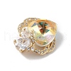 Real 18K Gold Plated Rack Plating Brass Micro Pave Clear Cubic Zirconia Pendants KK-C015-11G-3