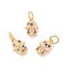 Brass Micro Pave Cubic Zirconia Charms ZIRC-F106-05G-1