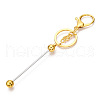 Alloy Bar Beadable Keychain for Jewelry Making DIY Crafts KEYC-A011-01G-2