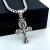 Greek Stainless Steel Ankh Egyptian Hip Hop Cross Pendant Necklaces for Men FC7739-3