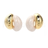 Brass Enamel Stud Earrings EJEW-P308-09A-G-2