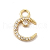 Rack Plating Brass Micro Pave Cubic Zirconia Charms KK-P230-21G-A-1