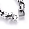 Retro 304 Stainless Steel Box Chain Bracelets BJEW-L631-24ASP-3
