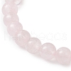 Natural Rose Quartz Beaded Stretch Bracelets for Women BJEW-TA00622-4