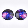 Starry Sky Pattern Printed Glass Cabochons GGLA-N004-25mm-D55-1