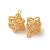 Brass with Cubic Zirconia Charms KK-F898-06G-2