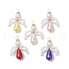 5Pcs Glass Pearl Pendants PALLOY-JF03082-1