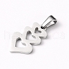 304 Stainless Steel Pendants X-STAS-I127-018P-2